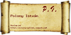 Polony István névjegykártya
